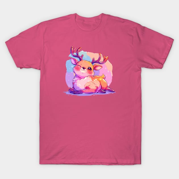 Happy young deer with vivid colors T-Shirt by etherElric